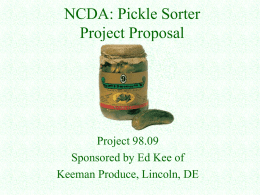 NCDA: Pickle Sorter Project Proposal