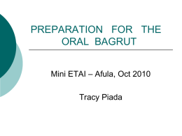PREPARATION FOR THE ORAL BAGRUT