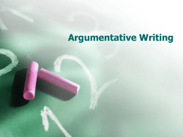 Argumentative Writing - COMMClub