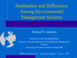 Similarities and Differences Among Environmental