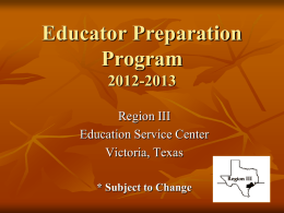 Educator Preparation Program 2010-2011