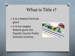 What is Title 1? - Fayette County Public Schools