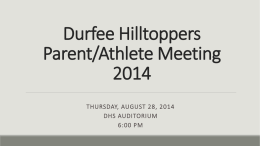 DURFEE HILLTOPPERS PARENT/ATHLETE MEETING