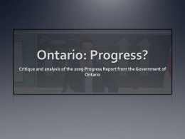 Ontario: Progress?