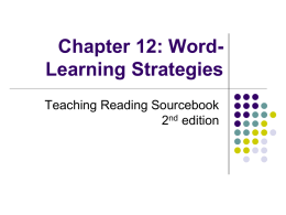 Word-Learning Strategies