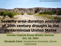 United States drought in the 20th century: Application of