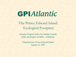 The Prince Edward Island Ecological Footprint