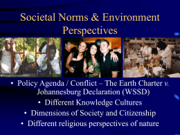 Societal Representations and Environment Perspectives