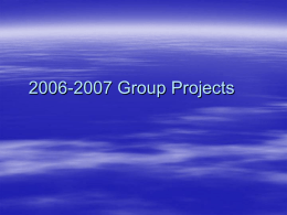 2006-2007 Group Projects