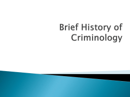 Brief History of Criminology - Washington State University