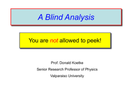 A Blind Analysis - Department of Physics & Astronomy