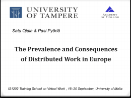 The Prevalence and Consequences of Distributed Work in Europe