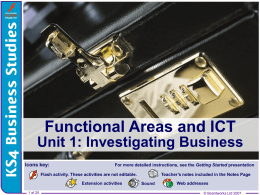Functional Areas and ICT