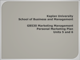 Kaplan University School of Business and Management GB530