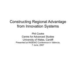 Constructing Regional Advantage from Innovation Systems