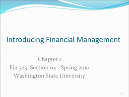 Introducing Financial Management