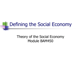 Defining the Social Economy - Green Economist