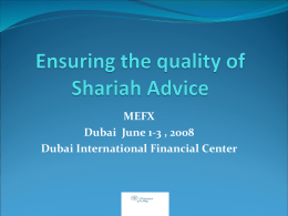 Shariah Compliance - IBRC مركز أبحاث فقه