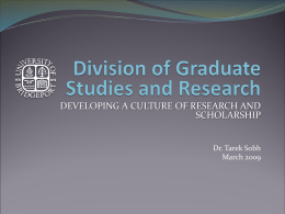 Division of Graduate Studies and Research