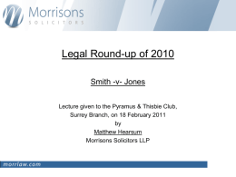 Legal Roundup of 2010 - Presentation