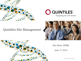 Quintiles Site Management - University of South Florida