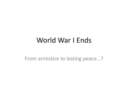 World War I Ends