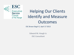 Helping our Clients to Measure Outcomes