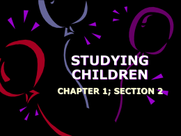 STUDYING CHILDREN