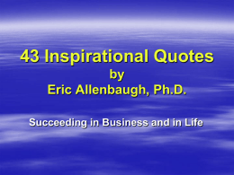 Quotes by Eric Allenbaugh, Ph.D.