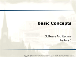 Basic Concepts - Software Architecture: Foundations