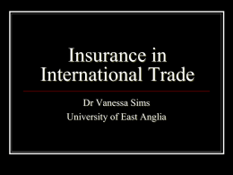 Insurance in International Trade
