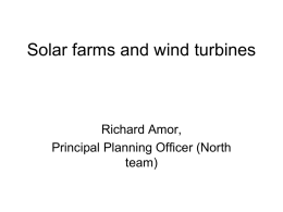 Solar farms and wind turbines