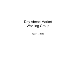 Day Ahead Market Working Group