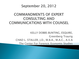September 20, 2012 COMMANDMENTS OF EXPERT …