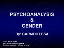 PSYCHOANALYSIS & GENDER