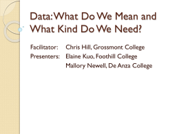 Data: What Do We Mean and What Kind Do We Need?