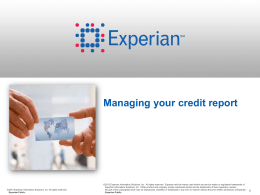 Managing your credit report