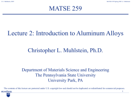 MATSE 259 Properties and Processing of Engineering Materials