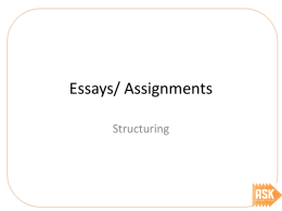 Essays/ Assignments
