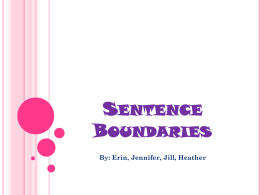 Sentence Boundaries - Thomas Nelson Community College