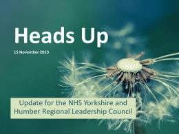 Heads Up - Yorkshire and the Humber