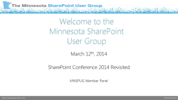 March 2014 MNSPUG - SharePoint Conference 2014 Revisited