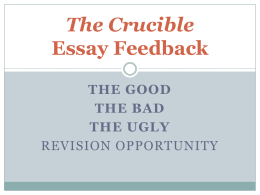 The Crucible Essay Feedback