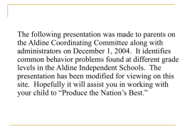 Aldine Independent School District Coordinating Committee