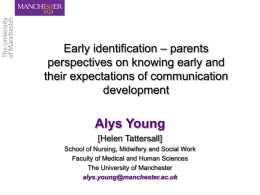 Early identification – parents perspectives on knowing