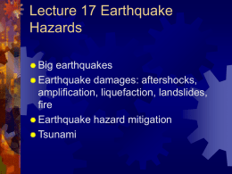 Lecture 15 Earthquake Hazards