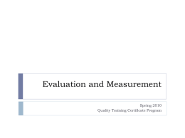 Evaluation and Measurement - University of Wisconsin–Stout