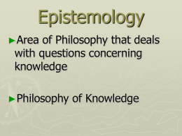 Epistemology - Check Out Philosophy
