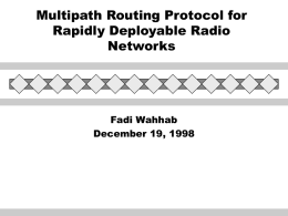 Multipath Routing Protocol for Rapidly Deployable Radio