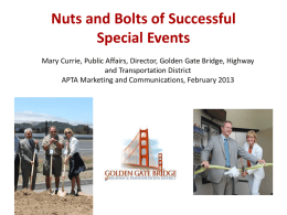 Nuts and Bolts of Special Events